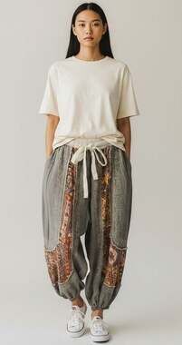New Everyday Chic Boutique Olara Embroidered Jogger Sz. Small